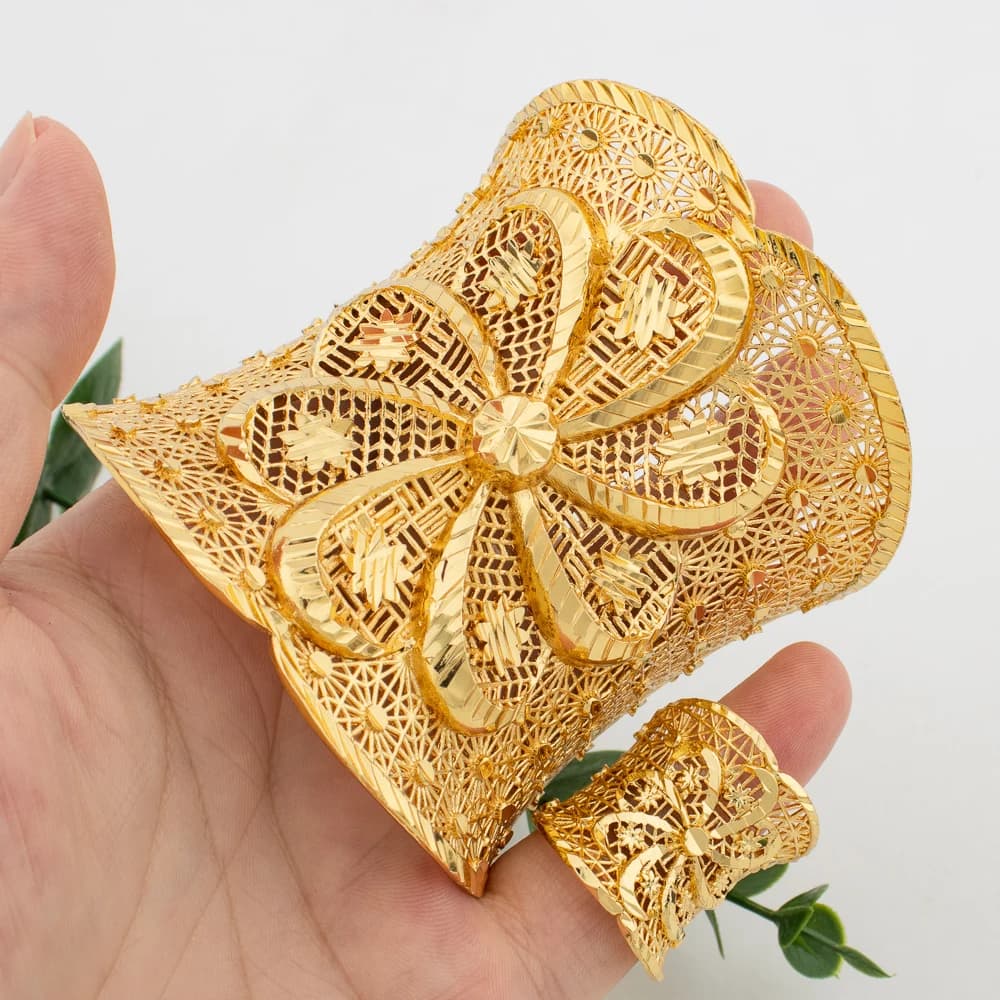 Ensemble de bijoux bohème pour femmes, bracelet et bague à fleurs, accessoires pour les mains de fêt