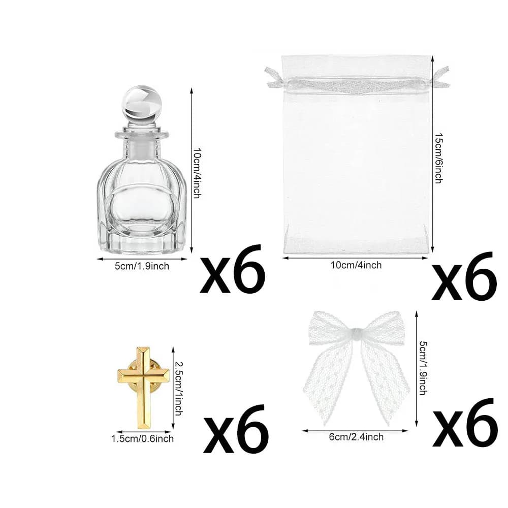 Cadeaux de baptême pour invités, bouteilles sacrées avec croix, récipient d'eau chrétienne catholiqu