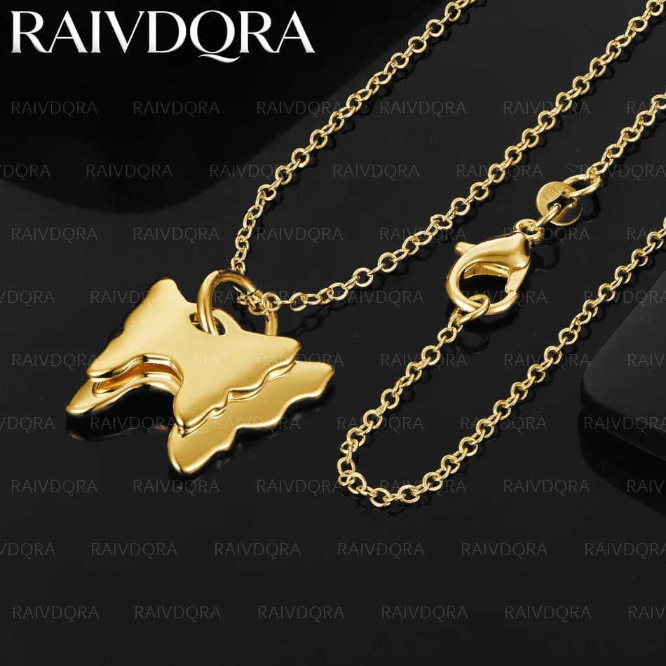 Collier pendentif papillon plaqué or 18 carats pour femmes, charme tendance, cadeaux d'anniversaire,