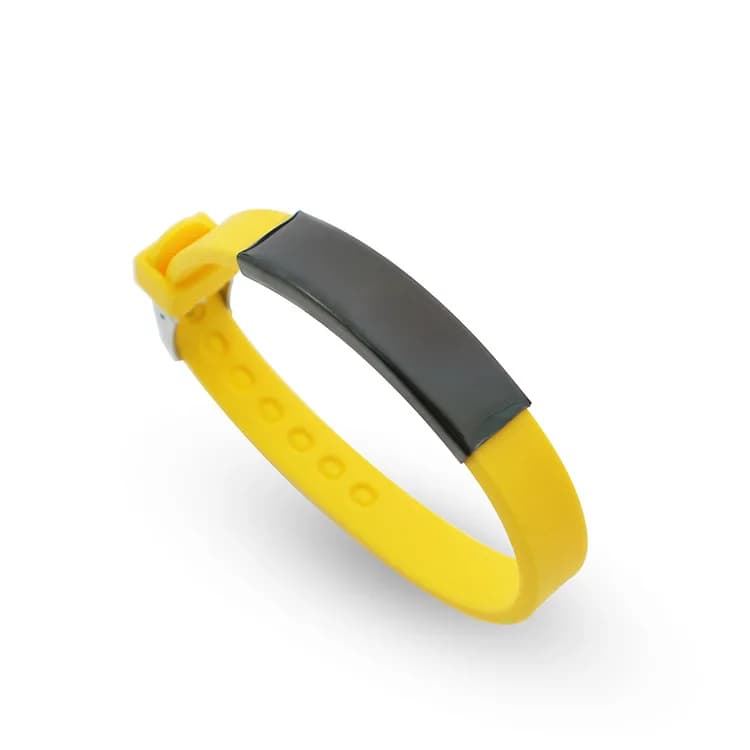 Bracelet d'identification personnalisé pour enfants, réglable, silicone souple, acier inoxydable, pe