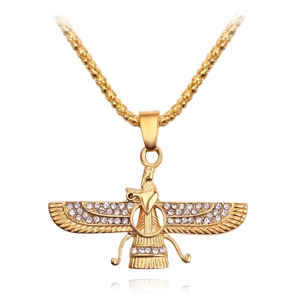 Tendance de la mode pour hommes, bijoux persans, pendentif de culte de feu, collier en alliage, Styl