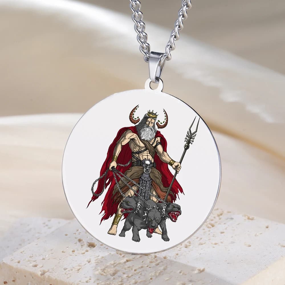 Dawapara Hades collier dieu grec du sous-mundo pendentif mythologie grecque dieu bijoux en acier ino