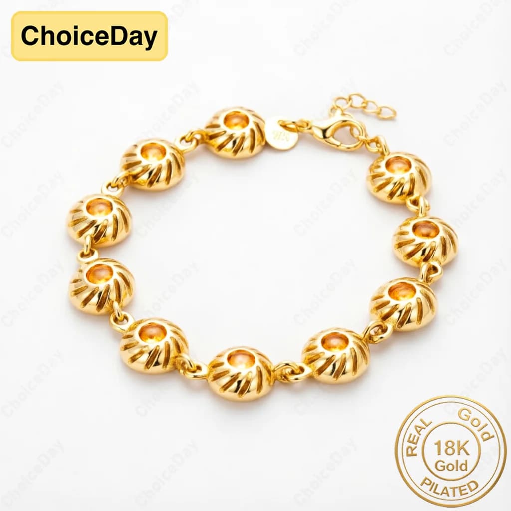 Bracelet délicat en perles de citrouille plaqué or 18 carats pour femmes, bijoux cadeau tendance, ac
