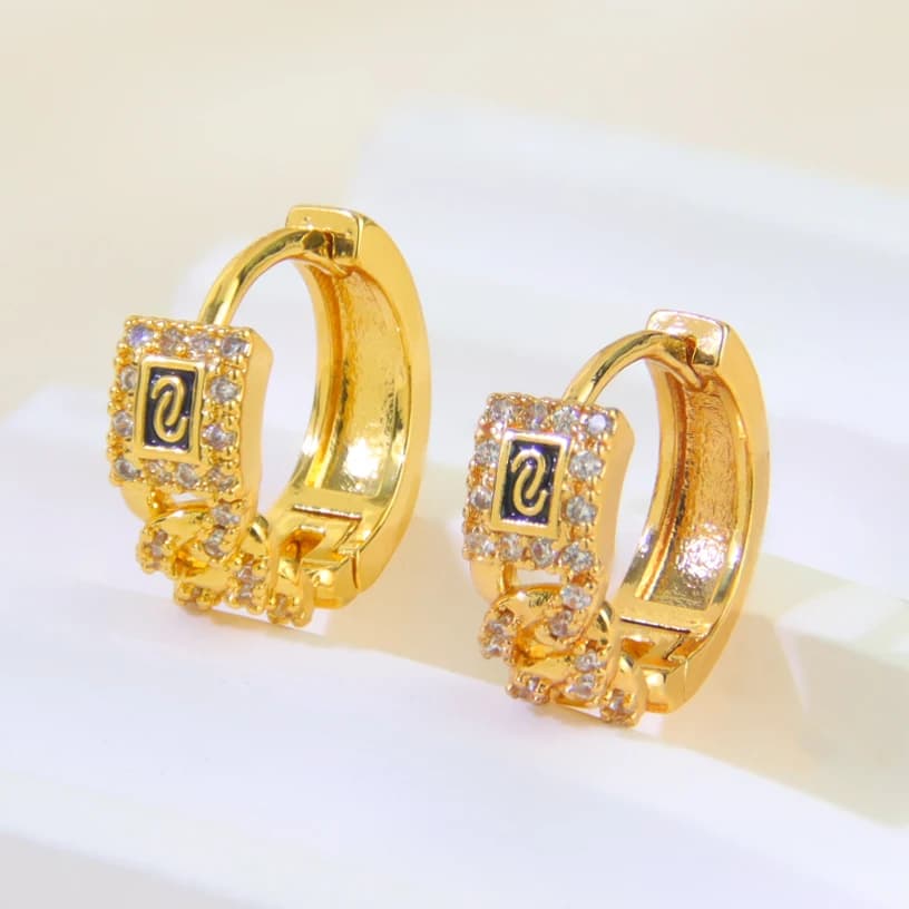 Boucles d'oreilles de luxe couleur or dubaï, plaqué or 21 carats, boucles d'oreilles pendantes circu