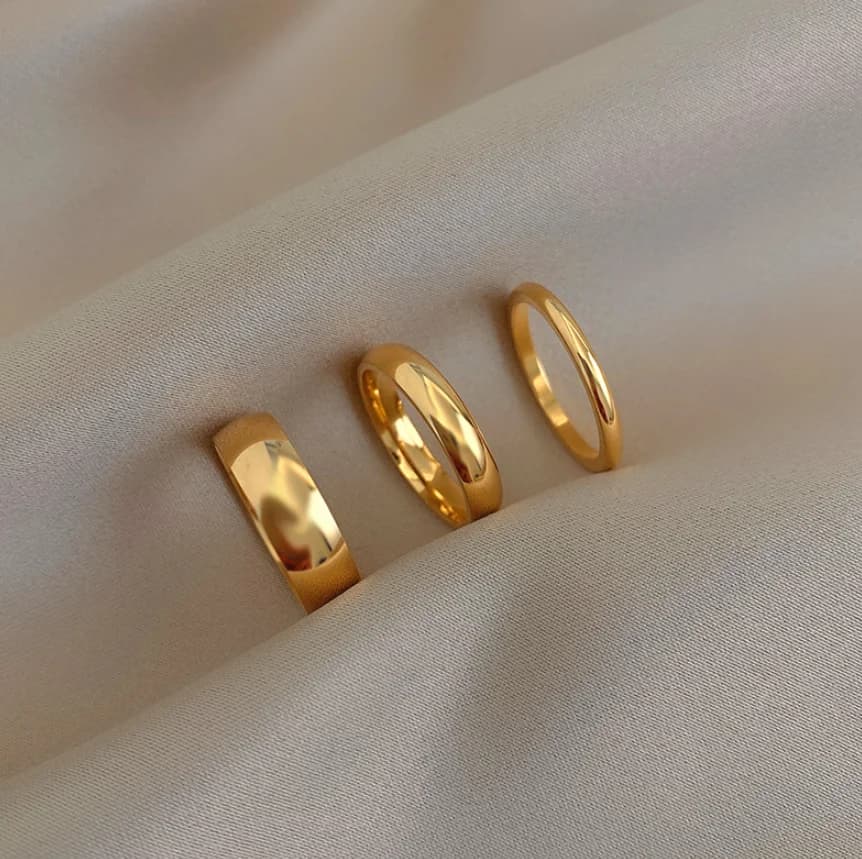 Bagues d'articulation en acier inoxydable plaqué or 18 carats, couleur argent, sans ternissement, 2m