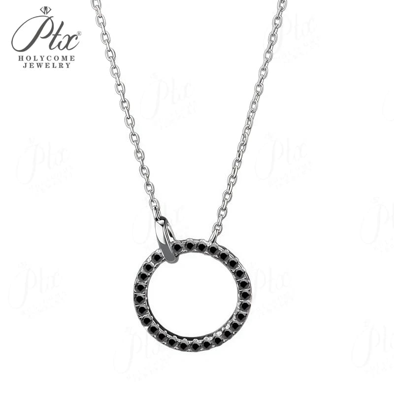 Collier pendentif cercle en moissanite et diamant, argent sterling 925, cadeau fête des mères, anniv
