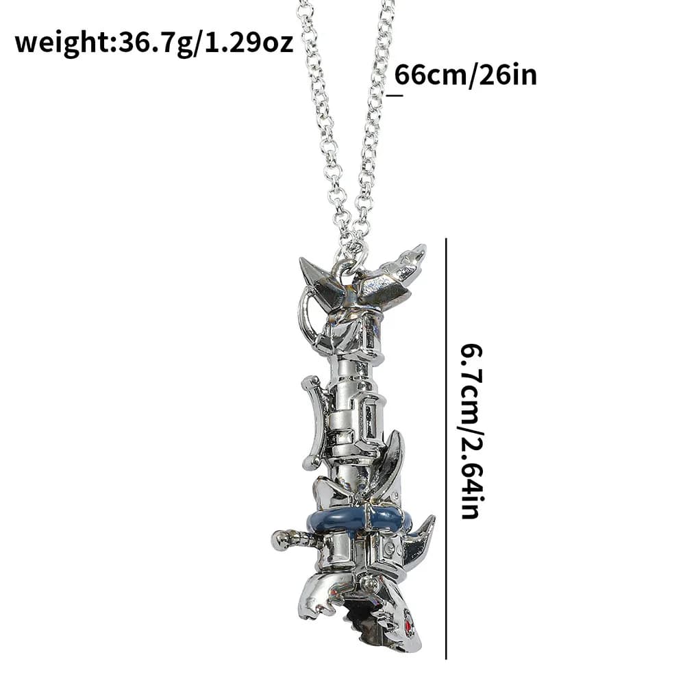 Collier pendentif en métal Arcane Jinx Anime Cannon Sharkbone, bijoux sur le thème des jeux pour les