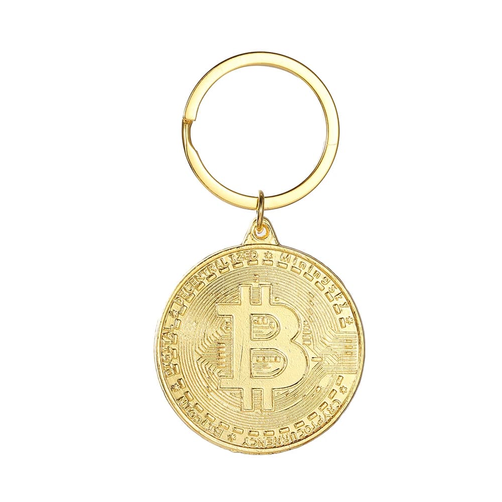Porte-clés pendentif Bitcoin rétro et minimaliste, accessoires de décoration pour sac à dos, bijoux 