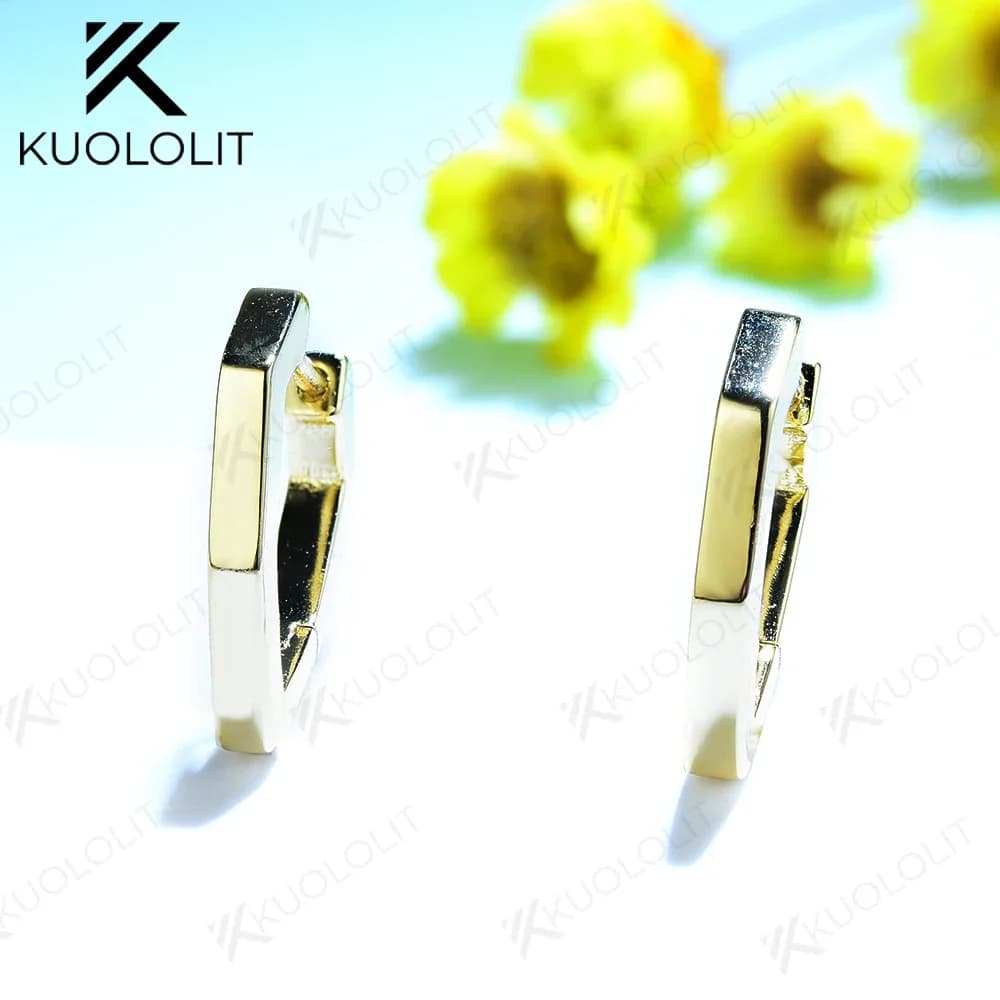 Kuololit-Boucles d'oreilles clip en argent 585 pour femme, or massif 14 carats 10 carats, bijoux de 
