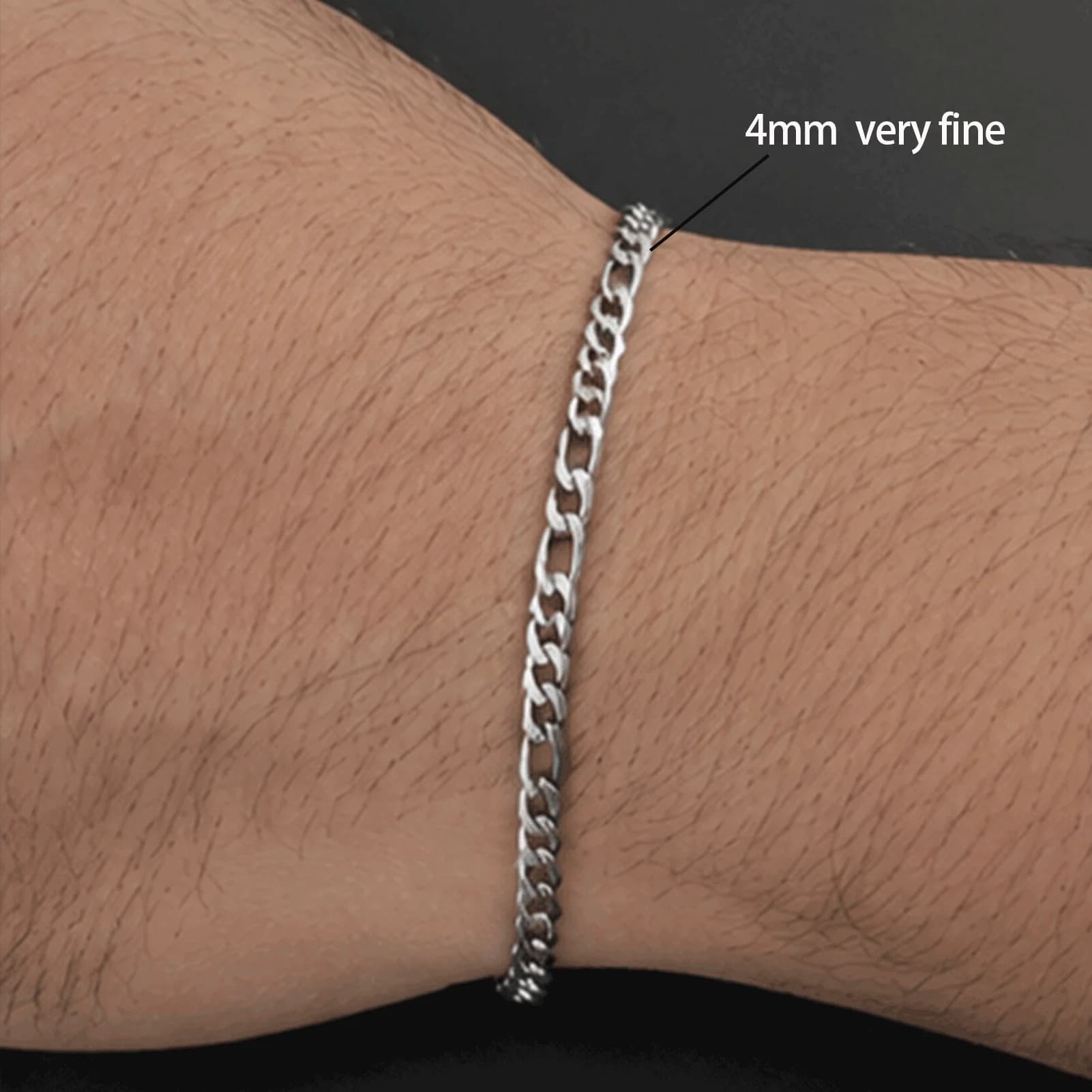 Bracelet Figaro homme femme, style or, acier inoxydable, résistant à l'eau, anti-décoloration, vente