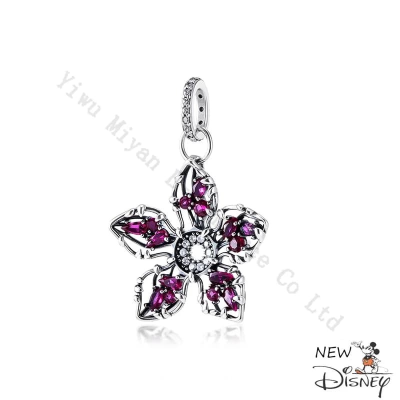 Nouveaux breloques Disney en argent sterling avec Stitch et cœur pour bracelet, perles de fleurs de 