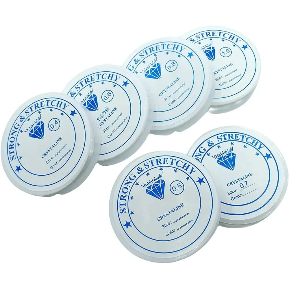 6 rouleaux/1 sac chaîne élastique pour Bracelets Bracelet élastique chaîne cristal chaîne extensible