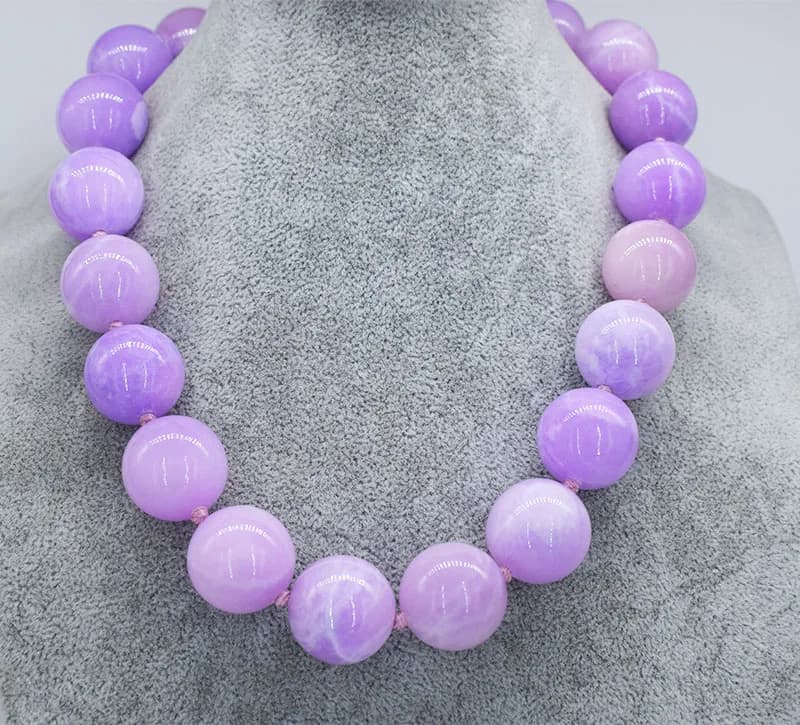 Wow! Collier en jade violet rond 12/14/16/18/20mm 46cm Nature Wholesale Bead FPPJ
