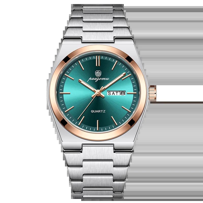 PAAZOMU mode hommes montre à Quartz en acier inoxydable étanche lumineux homme montre chronographe D