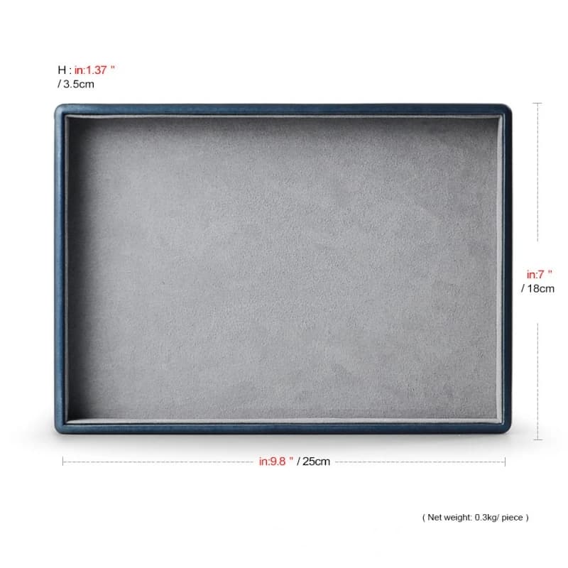 Oirlv plateau à bijoux gris organisateur grande grille boîte de rangement plateaux à bijoux empilabl