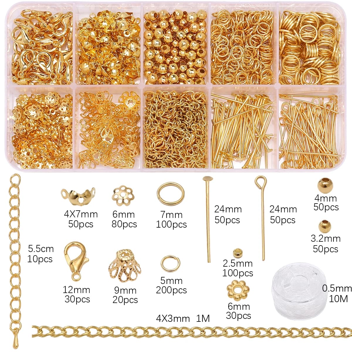 Kit de démarrage pour la fabrication de bijoux, 1 ensemble/sac, boucles d'oreilles, colliers, résult