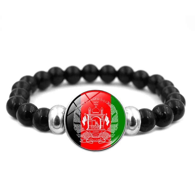 Bracelet drapeau palestinien pour hommes et femmes, tout-en-un, perles noires, accessoires de bijoux