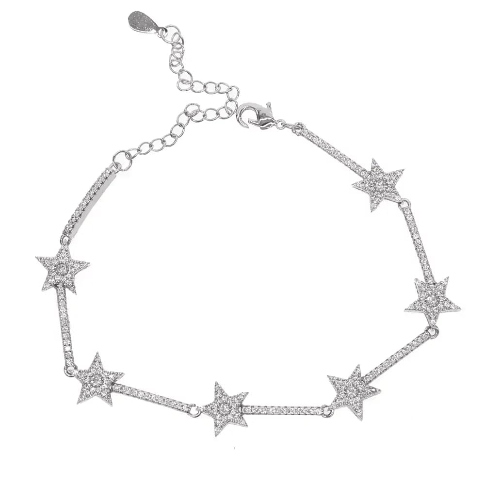 Nouvelle mode géométrique étoile Northstar CZ Bar Tennis lien chaîne colliers ras du cou pour les fe