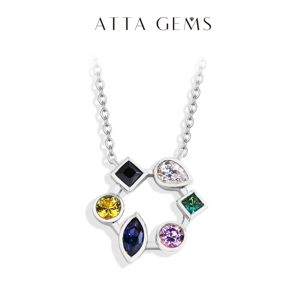 ATTAGEMS – collier en argent Sterling S925, plaqué or jaune et blanc 18 carats, chaîne O, poire, Zir