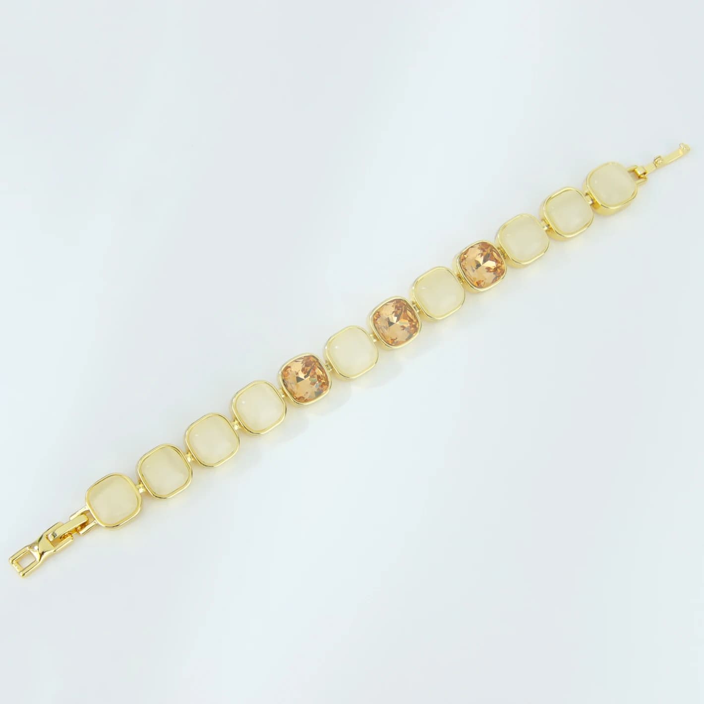 Bracelet de luxe en cristal et or 14 carats, mode européenne bohème, chaînes à main colorées en pier