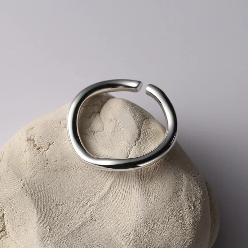 ANENJERY – bague ouverte pour femmes et hommes, couleur or argent, lignes géométriques, tempérament 