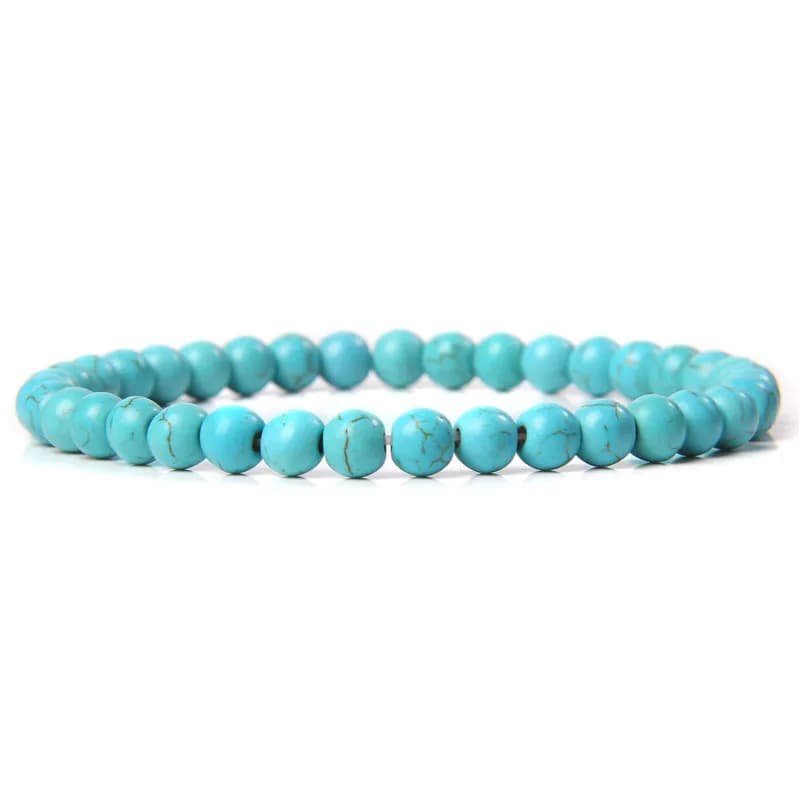 Bracelet de perles en pierre naturelle de 6mm pour femmes et hommes, Apatite bleue, Lapis Lazuli, Ag