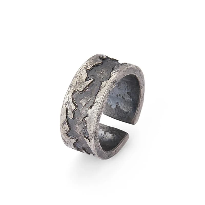 Bague Punk gothique ouverte réglable pour hommes, avec motif Rift Path, bijoux de déclaration créati