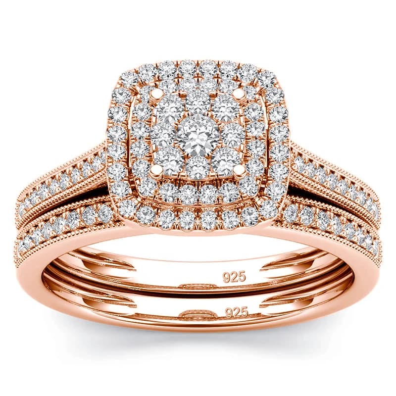 Szjinao – ensemble de bagues en Moissanite pour femmes, bijoux de mariage originaux en argent 925, b