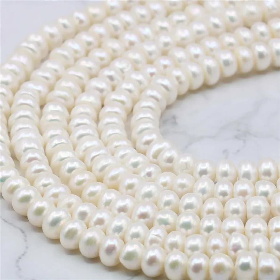 Akoya – perles blanches d'eau salée 6x8mm, en vrac, accessoires partie pour collier Bracelet 14 pouc