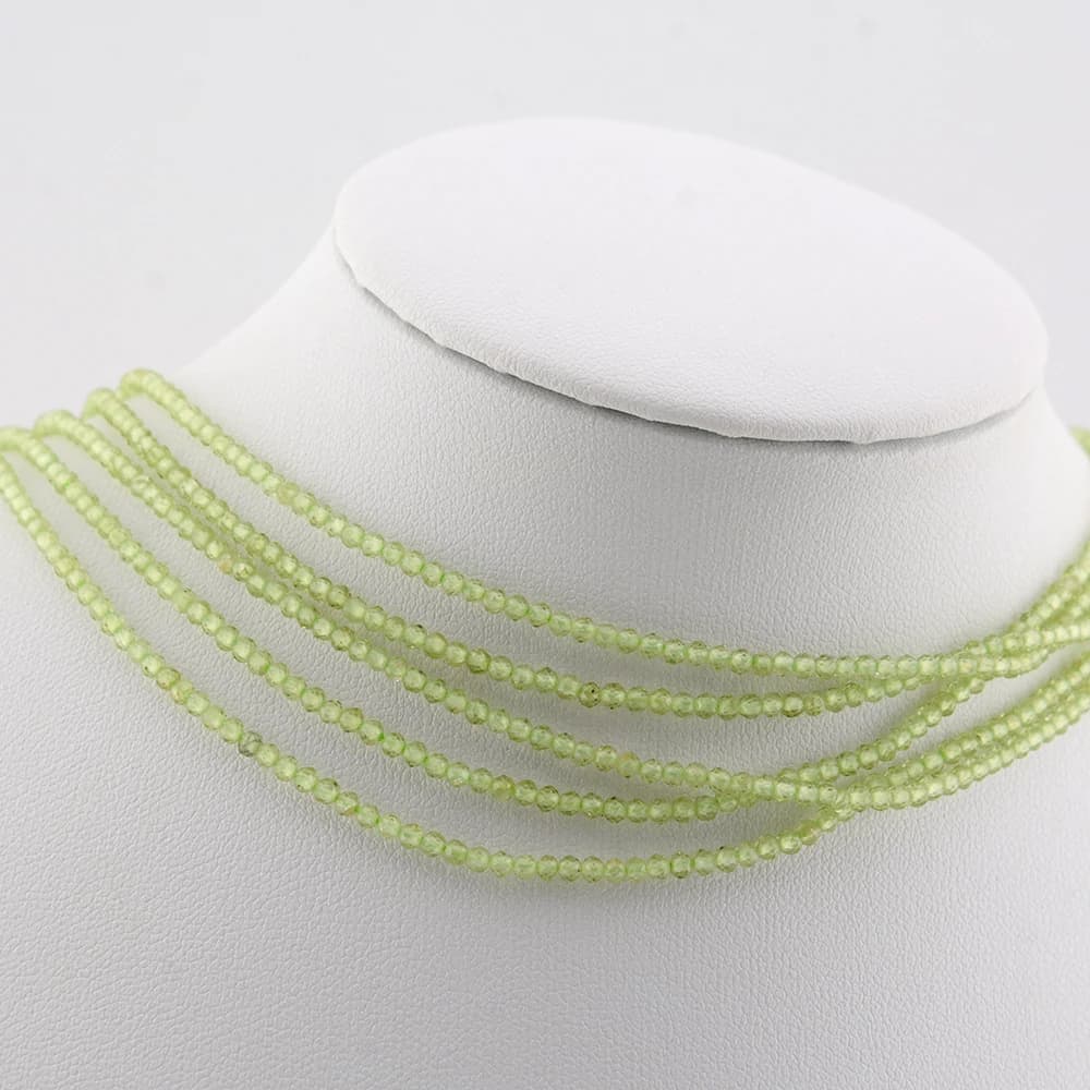 Perles rondes à facettes en péridot naturel, cube de 2mm,3mm, bijoux fins exécutifs, bracelet et col