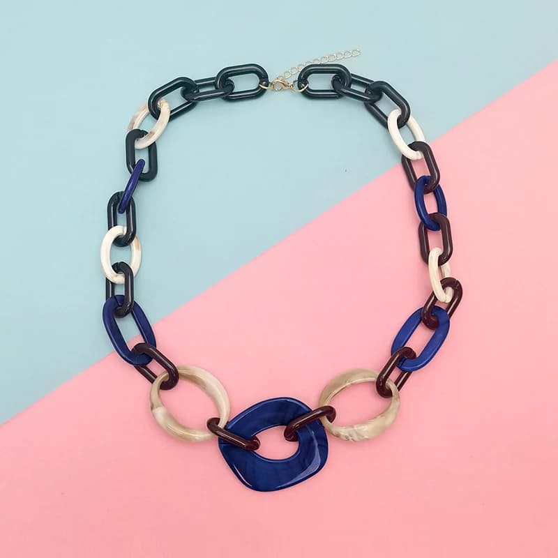 Collier géométrique bloc de couleur fait à la main pour femmes, déclaration Unique, à la mode, usage
