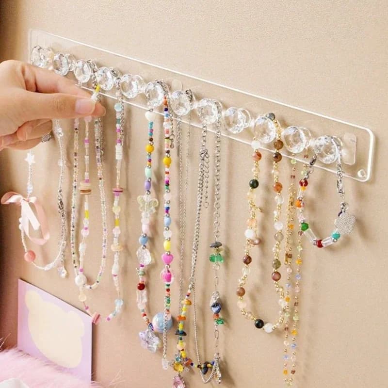 Supports de colliers en acrylique, organisateur de bijoux mural, support suspendu pour colliers, bra