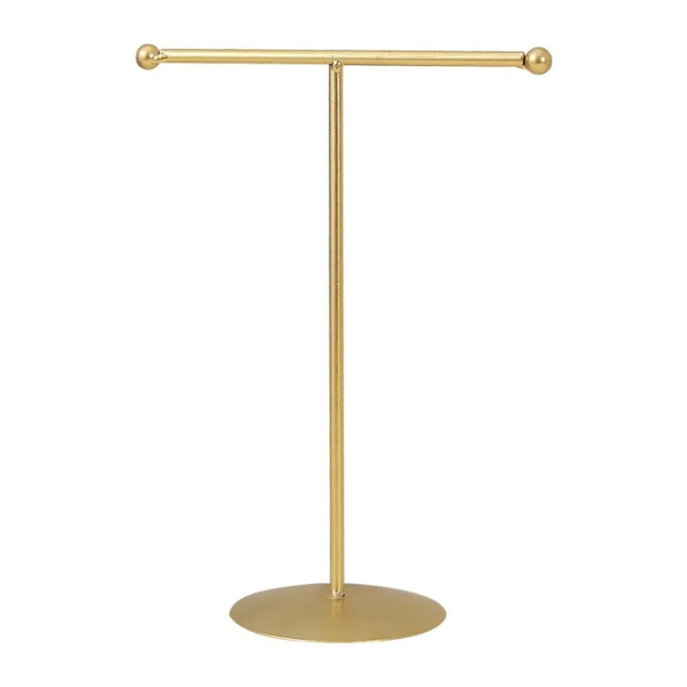 Présentoir à bijoux en métal avec base ronde, support de rangement simple pour bijoux, résistant à l