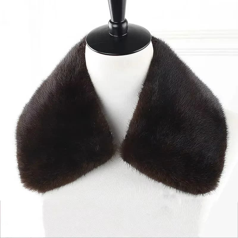 Ms.MinShu détachable blanc noir luxe véritable col en fourrure de vison pour hommes femmes sur mesur