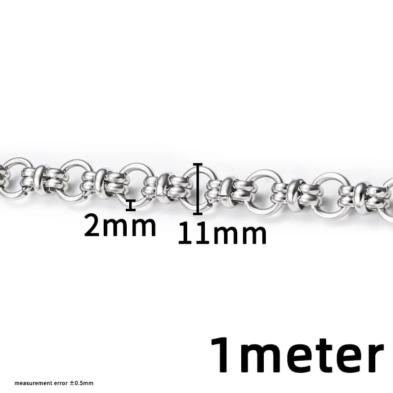Bijoux Ronds en Acier Inoxydable Fait à la Main de 11mm, Fournitures de Divertissement, Collier et B