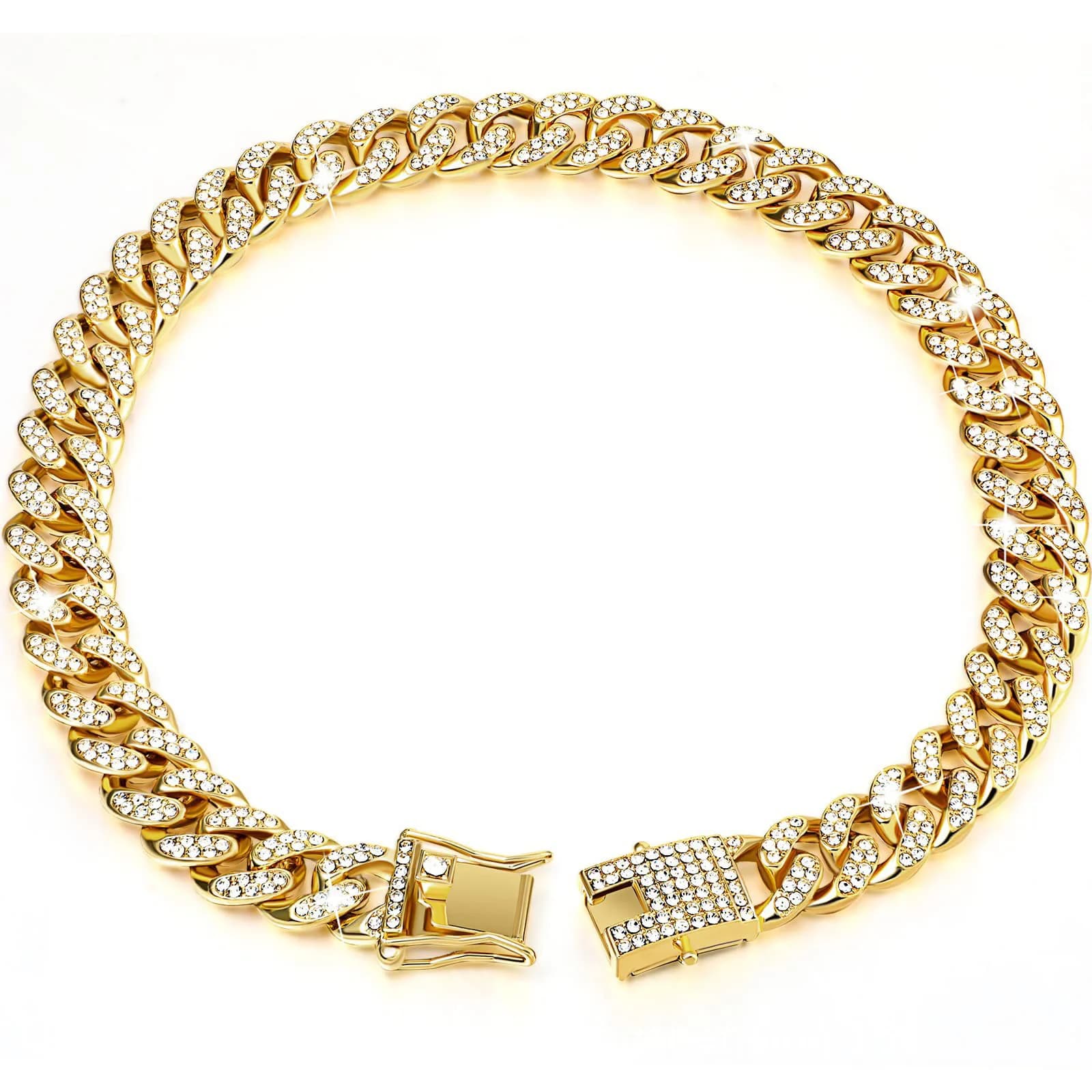 Collier de chien doré, Style Hip Hop, cadeau pour chien, joli collier doré