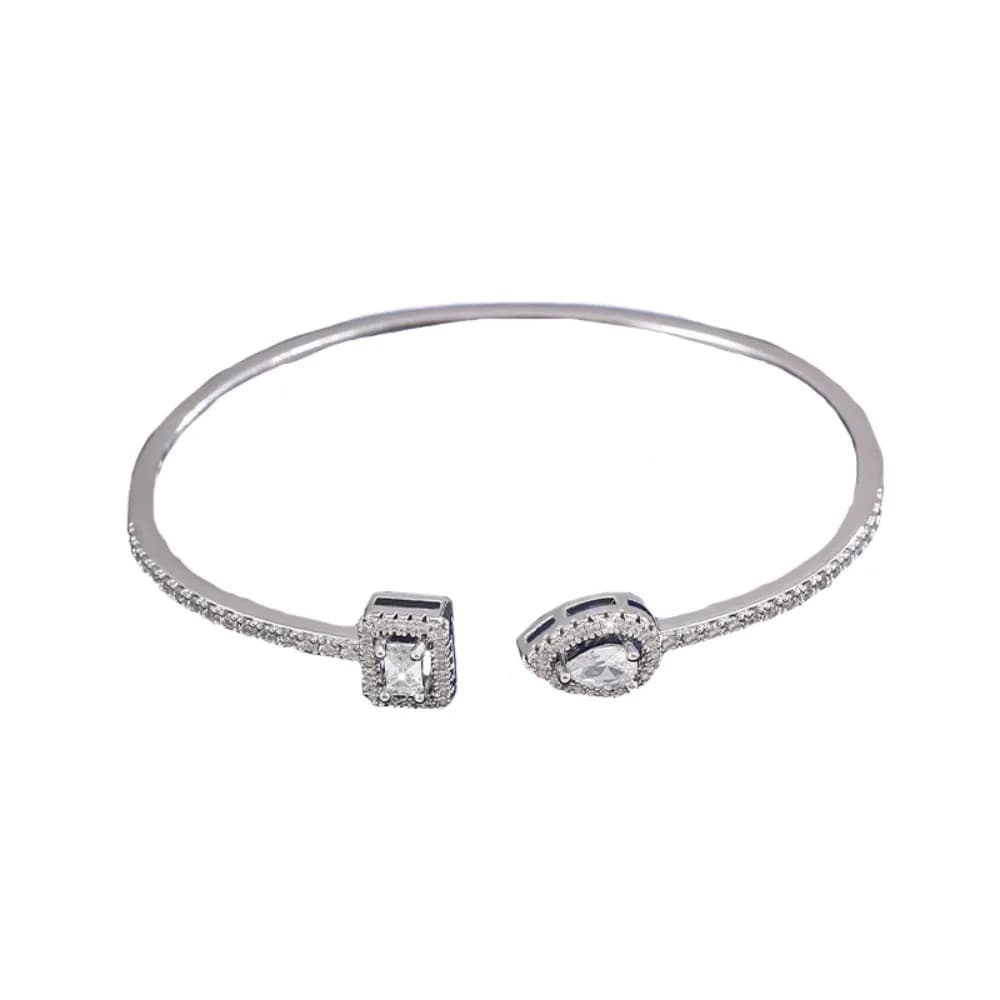 Bracelet manchette en zircon cubique, étanche, ornements de luxe, géométrique, fait main, ajustable,