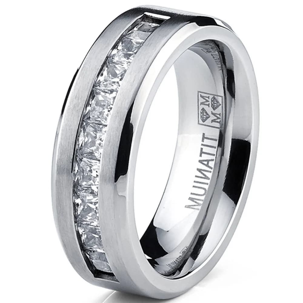 Bagues en acier inoxydable plaqué argent pour hommes, bague cubique carrée, accessoires de bijoux, s