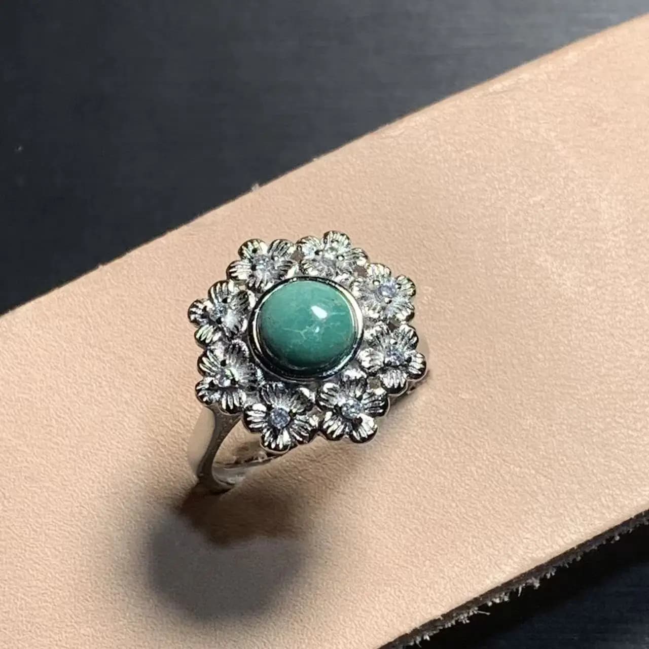 Bague en turquoise naturelle 57, réglable, pour femme, bijoux pour femme, cadeau, vente en gros, hau