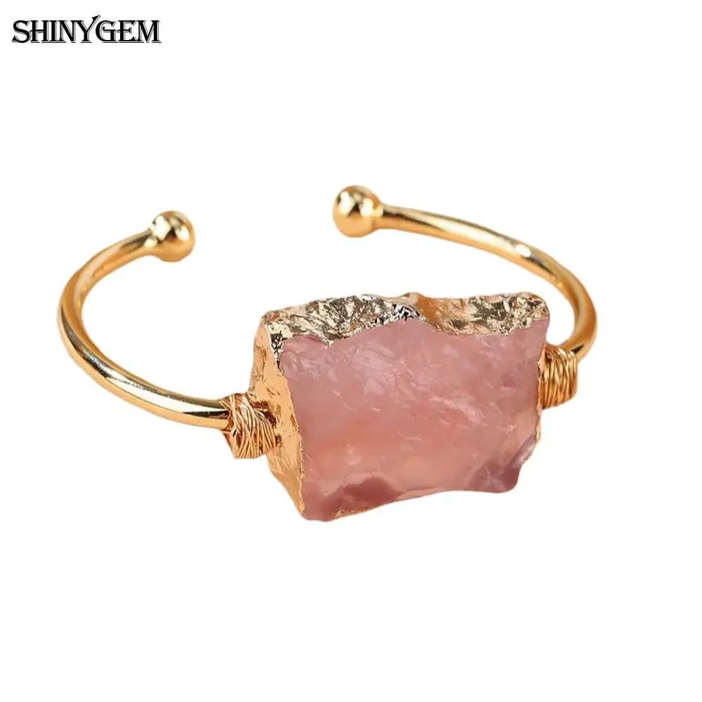 Bracelet pour femmes SHINYGEM Bijoux Guérison Cristal violet rose Enroulement manuel Améthyste natur
