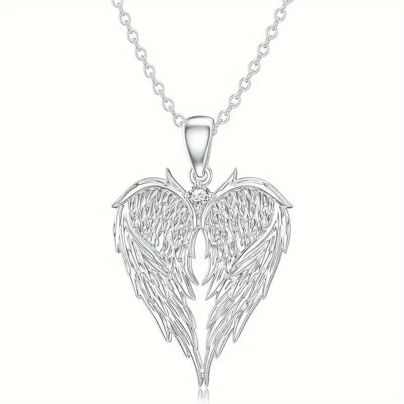 Collier avec pendentif en Zircon pour hommes et femmes, style Hip-hop, plumes, ailes d'ange, incrust