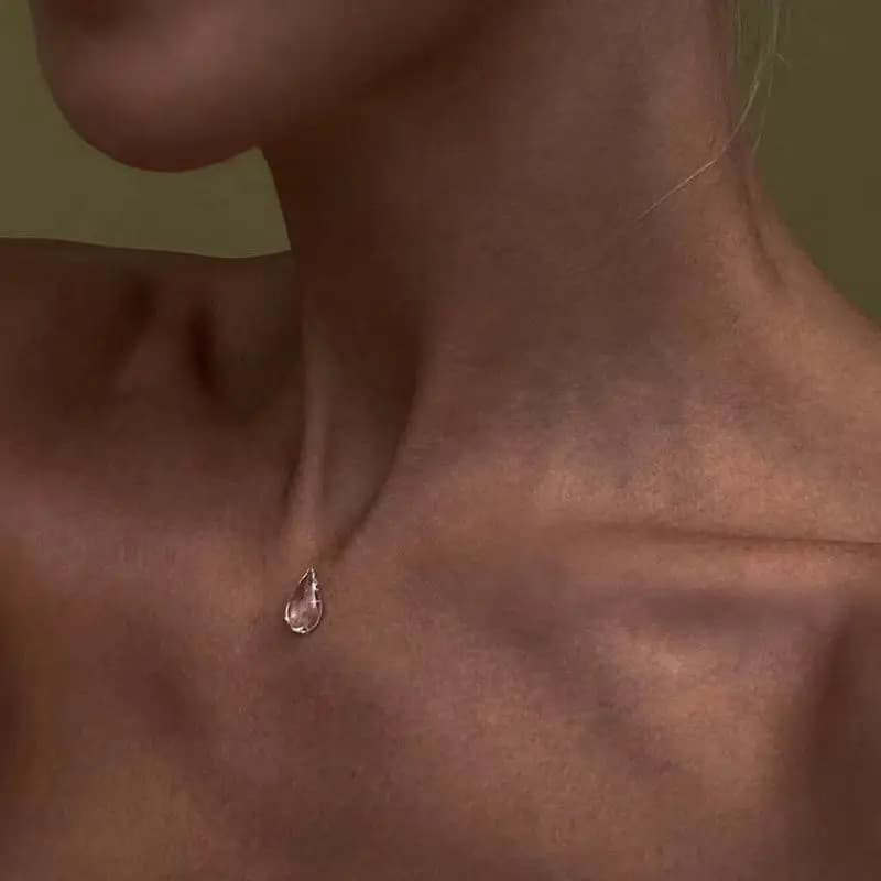 Collier goutte d'eau Transparent, boucles d'oreilles goutte de pluie, accessoires de bijoux pour fem