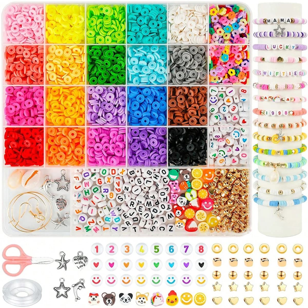 3200 + pièces Kit de fabrication de bijoux à bricoler soi-même pour débutant bricolage artisanat cad