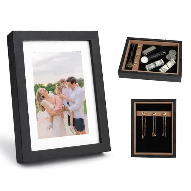 Cadre photo GNE avec compartiment secret, boîte de rangement, vue secrète, argent, bijoux, clé pour 