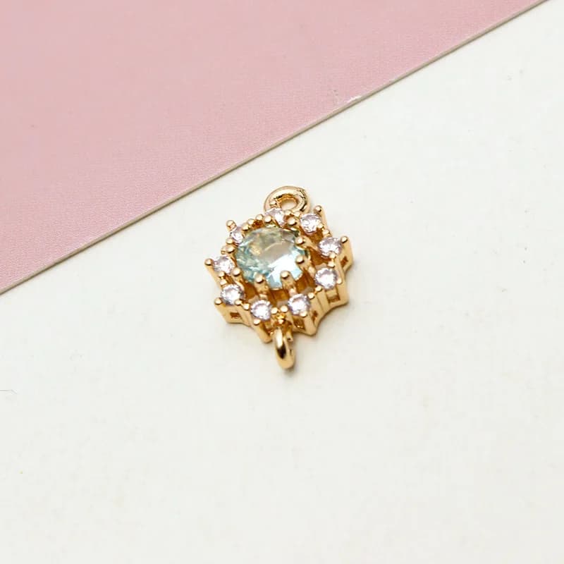 Boucles d'oreilles en Zircon incrusté de terres rares, 1 pièce, Double pendentif rond, breloques fai