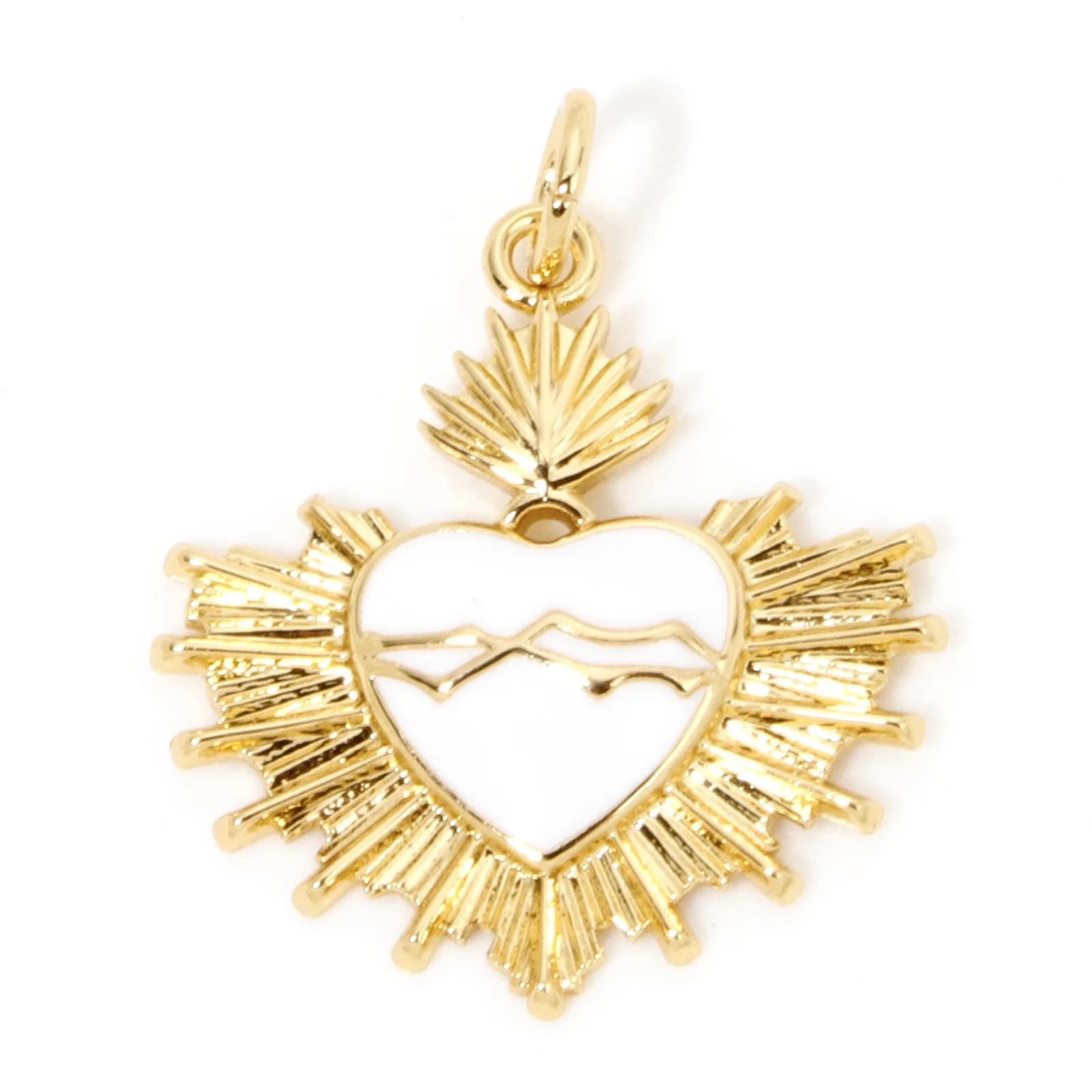 Breloques en laiton plaqué or 18 carats, coeur religieux multicolore, collier Pmotfor en émail, coeu