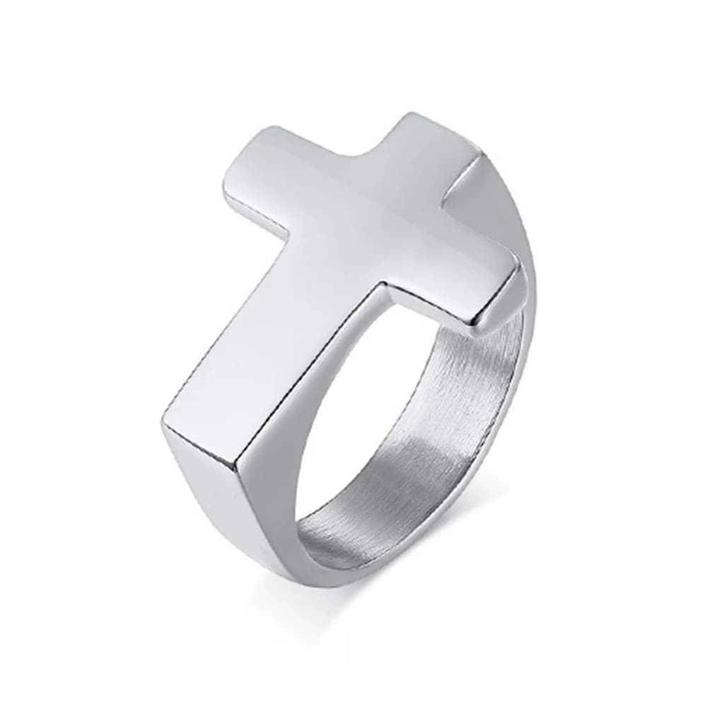 Bagues croisées égyptiennes Vintage pour femmes et hommes, couleur argent or, croix en acier inoxyda