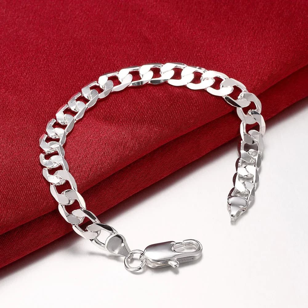 Bracelet plaqué argent pour hommes et femmes, bijoux plaqués argent unisexe pour couples amoureux, s