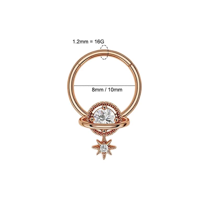 Anneaux de septum, bijoux Planet Jewelry, bijoux de piercing Daith en acier chirurgical, boucles d'o