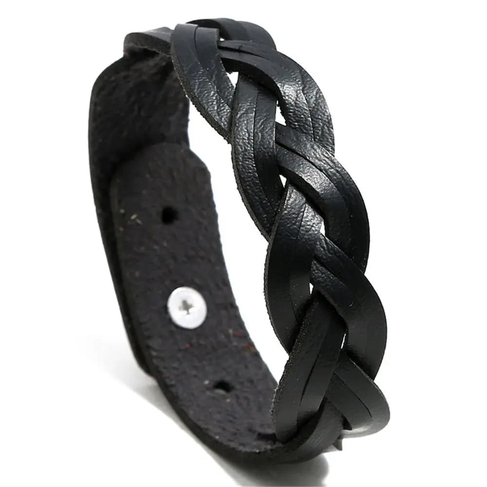Bracelet en cuir torsadé tressé pour filles, bracelets simples, bracelets polyvalents, bijoux réglab